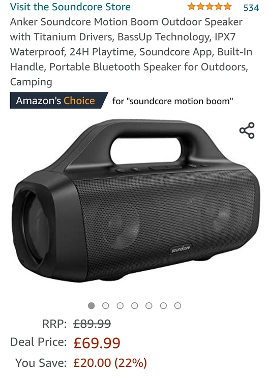 [UK] Soundcore Motion Boom Â£69.99 - DEALS&STEALS - Soundcore Collective